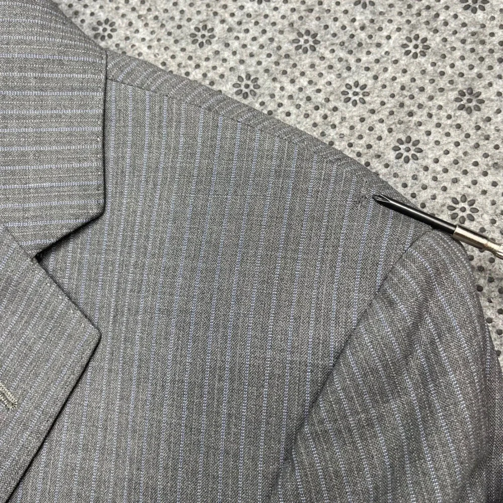 Brooks Brothers Regent Blazer 40R/W34 Grey Pinstripe Reda BrooksCool Wool Silk